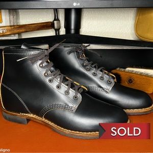 Red Wing Beckman Flatbox Round Toe 9060 Black Klondike Dress Leather 9 D